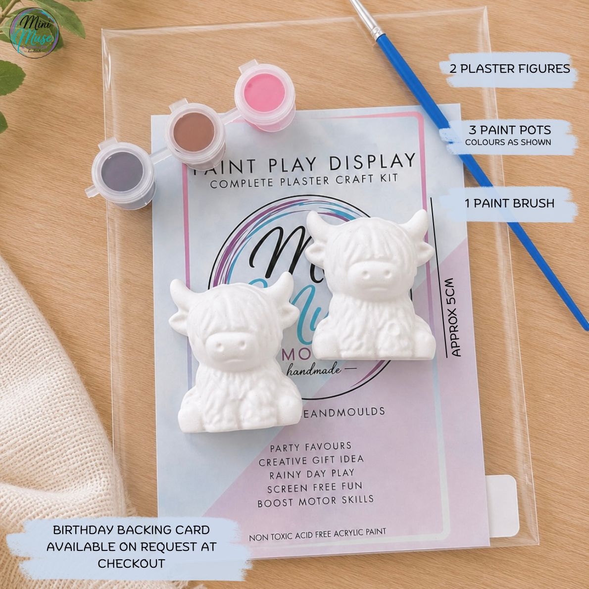 HIGHLAND COW | Ready To Paint Plaster Craft Kit