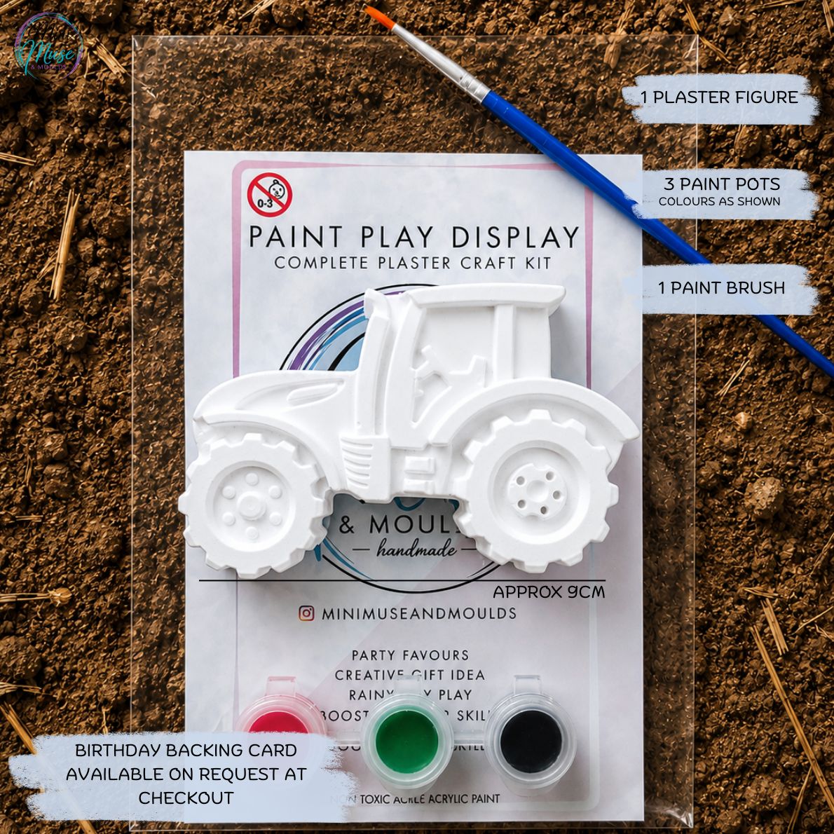 MINI TRACTOR KIT | Ready To Paint Plaster Craft Kit